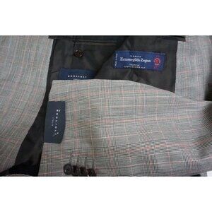 Boglioli Brown Black Plaid Zegna Wool 2 Pc Suit Jacket Pants 46R BRAND NEW
